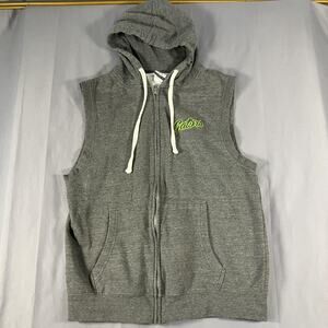 Gators Hoodie Mens XL Gray Zip Up‎ Sleeveless Hooded Vest Sweatshirt Embroidered